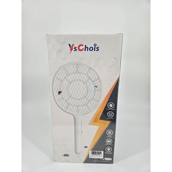 YsChois Electric Fly Swatter Bug Zapper Mosquito Zapper Racket White NEW In Box - Picture 10 of 11